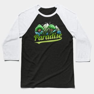 Logo Paradise With Trees And Mountains For Earth Day Baseball T-Shirt